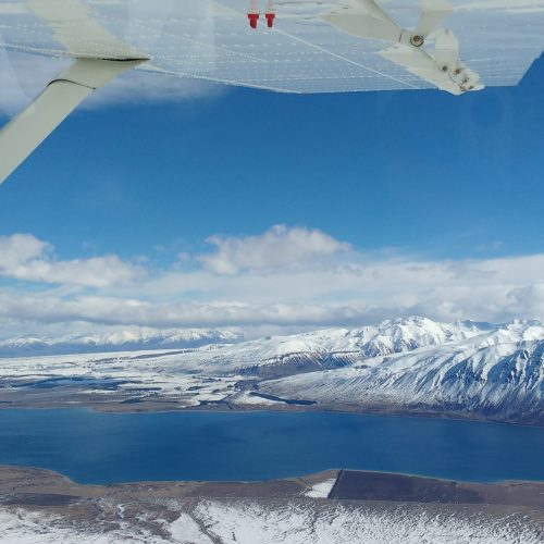 tekapo lake from plane
